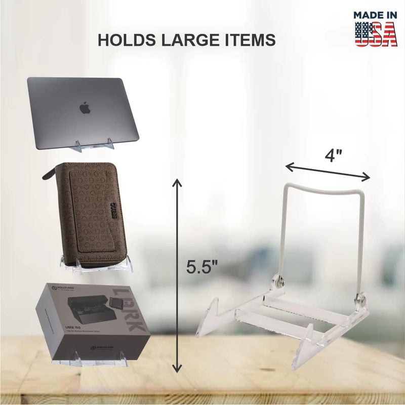 KINGDOM SOLUTIONS MADE IN USA 6-pack Sturdy & Durable Adjustable Acrylic Easels to Display Unnoticeably Plates, Art, Pictures & More - Unique on the Market - Image 4